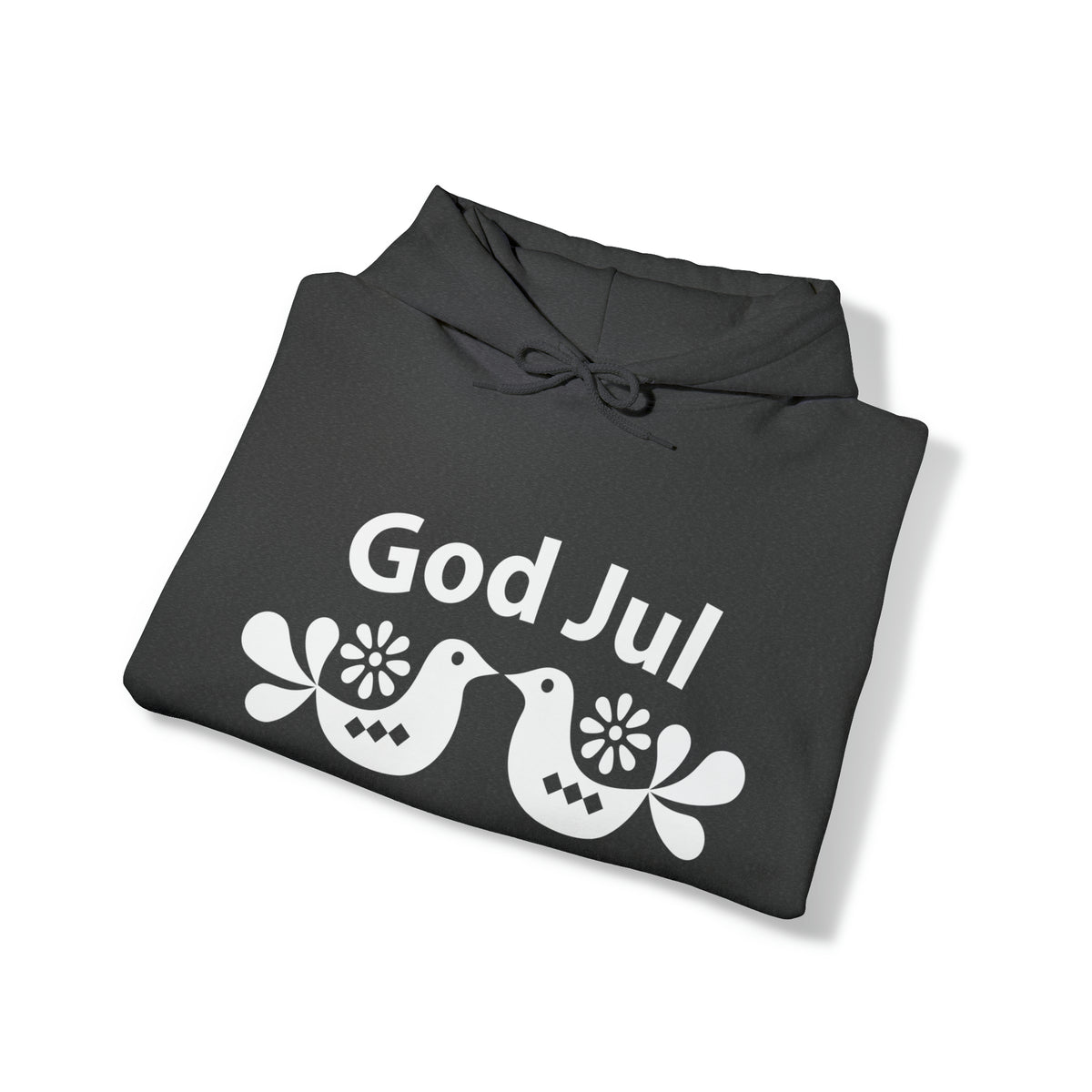 God Jul Swedish Christmas Folk Art Shirt | Scandi Nordic Christmas Gift | Unisex  Hooded Sweatshirt
