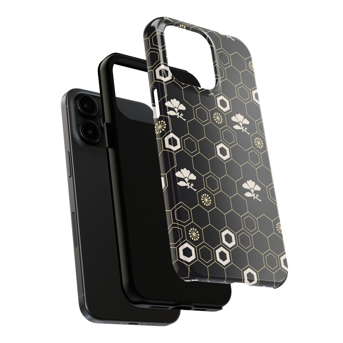 Black Honeycomb Bee iPhone 15  Phone Case | iPhone 11 12 13 14 15 Case | Bee Lover Gift | Tough Phone Case