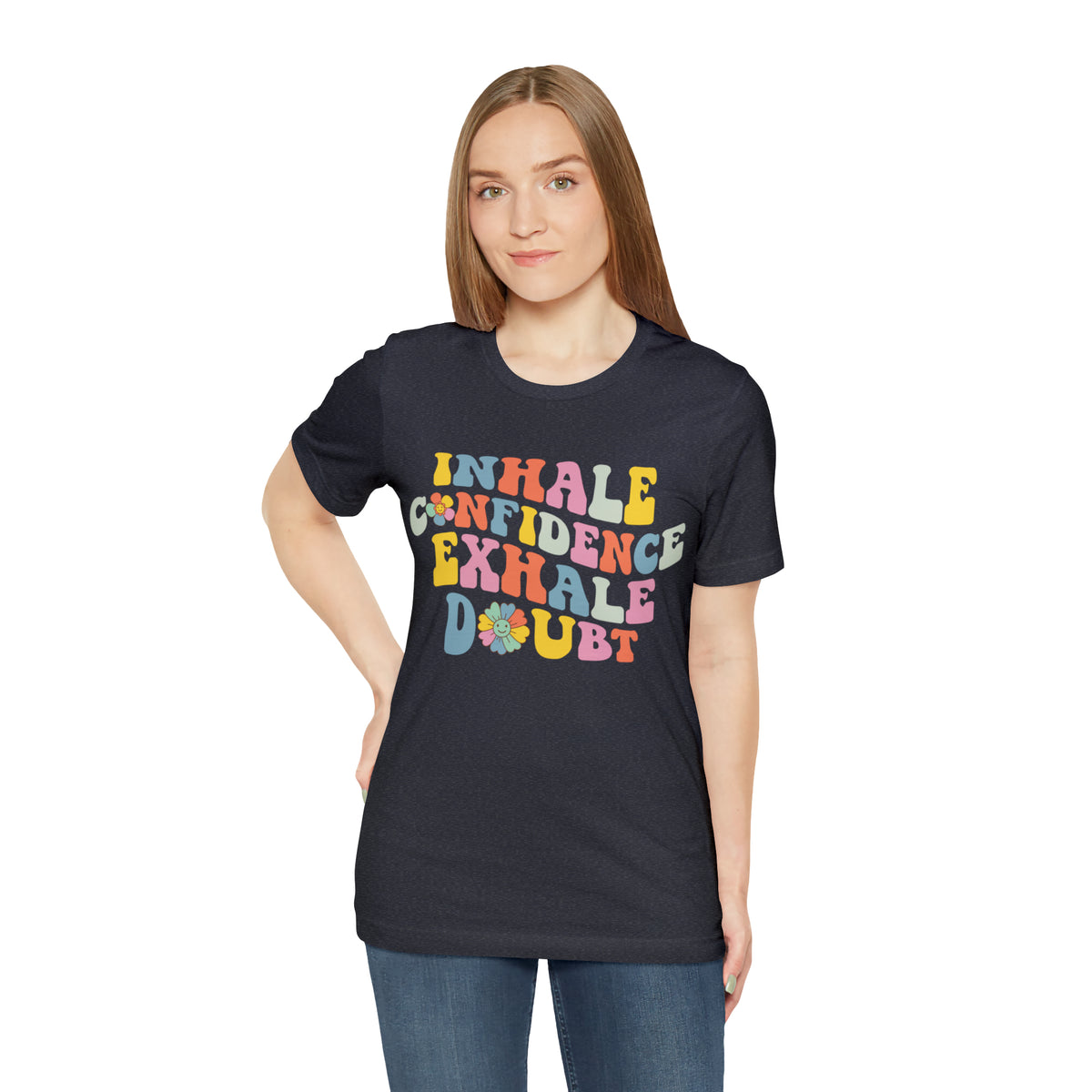 Inhale Exhale Retro School Counselor Shirt | Psychology Shirt | Yoga Meditation Shirt | Unisex Jersey T-shirt