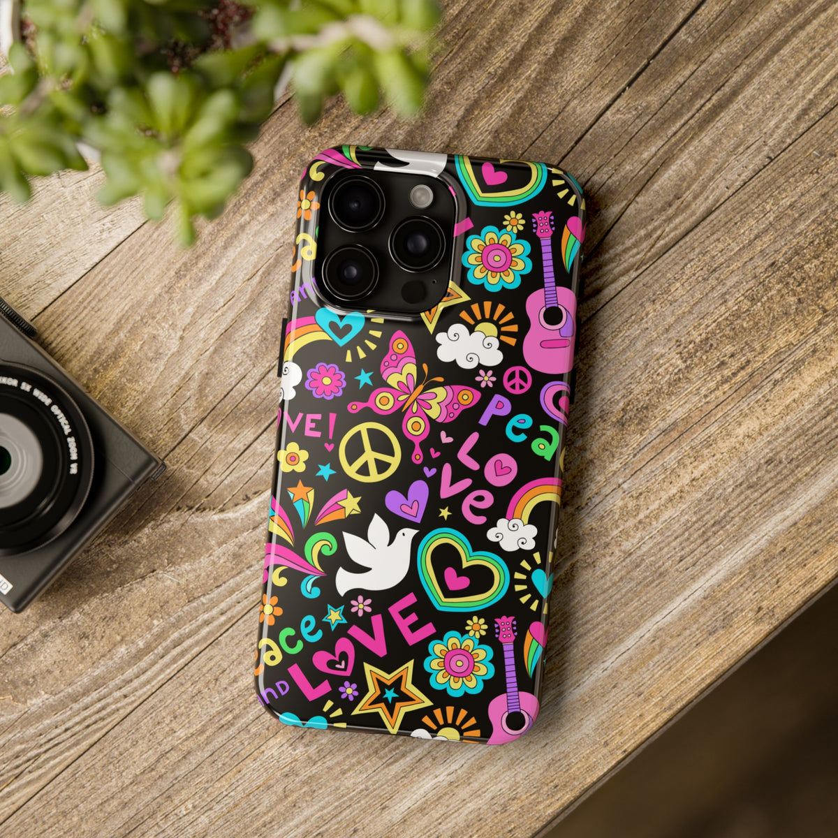 Peace Sign Retro 70s iPhone 15 14 13 12 11 Case (all models)