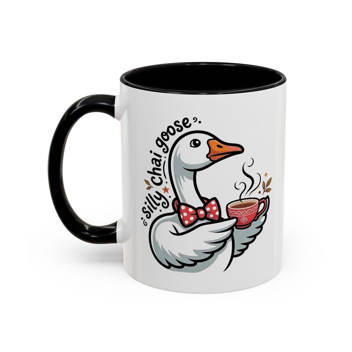 Silly Chai Goose Accent Mug | Funny Goose Meme Coffee Cup | Chai Tea Lover Gift | 11oz 15oz Red Black Mug