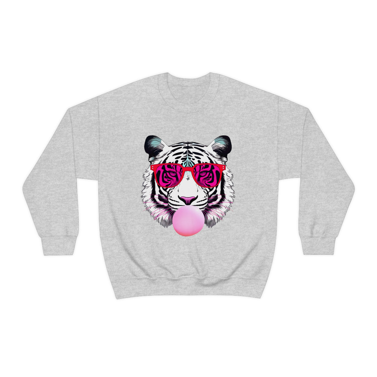 Bubblegum Pink Tiger Shirt | Tiger Face Shirt | Pop Art Shirt | Gift for Animal Lover Summer Shirt | Unisex Crewneck Sweatshirt