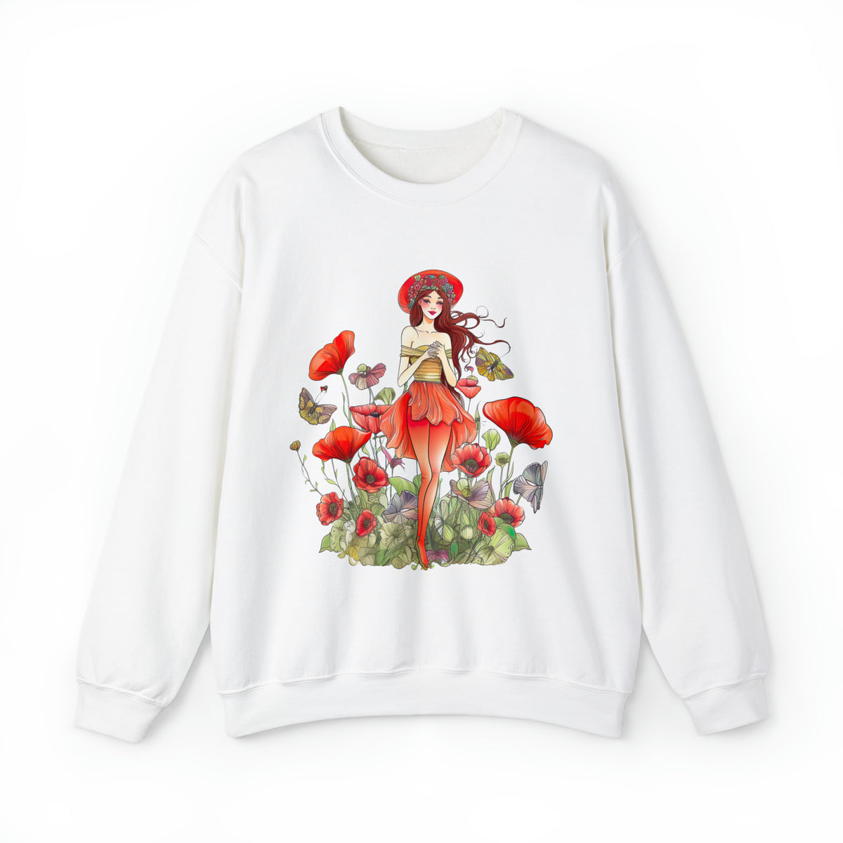 Cottagecore Poppy Flower shirt | Boho Botanical Tshirt | Poppies Shirt | Summer Clothing | Unisex  Crewneck Sweatshirt