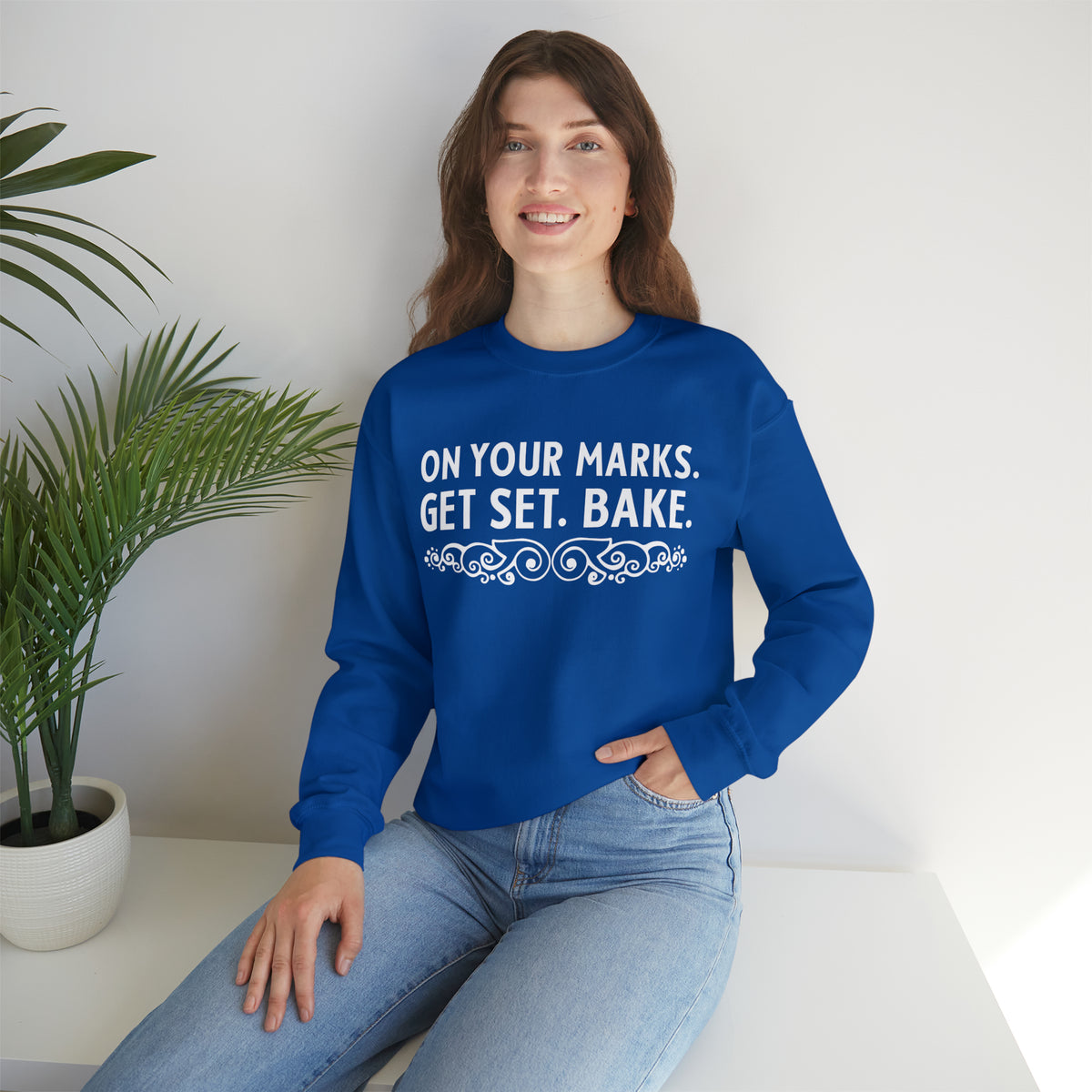 On Your Marks Get Set British Baking Shirt | Christmas Baker Gifts | British Version | Unisex Crewneck Sweatshirt