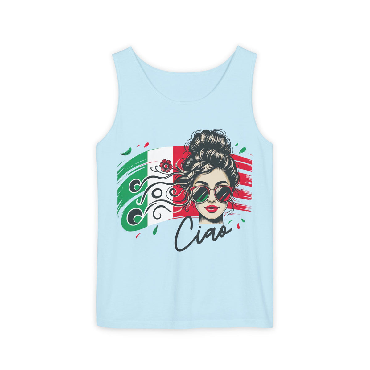 Ciao Italia Italian Girl Garment-Dyed Shirt | Italy Travel Lover Tank Top