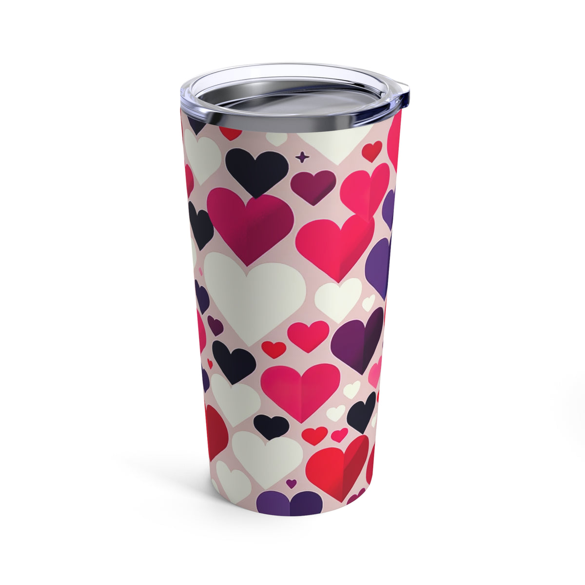 Cute Valentine 20 oz Tumbler  | Valentine Hearts Skinny Tumbler | Valentine Gift for Her | Stainless Steel Insulated Travel Tumbler
