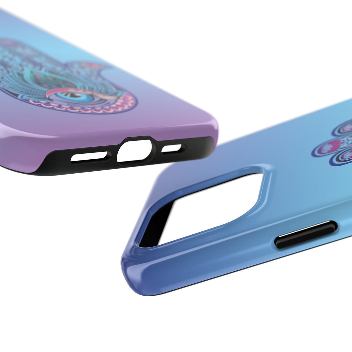 Purple Evil Eye Protection iPhone Case | iPhone 15 14 13 12 11 Phone Case | Hand of Fatima Gift | Tough Impact-resistant Phone Case
