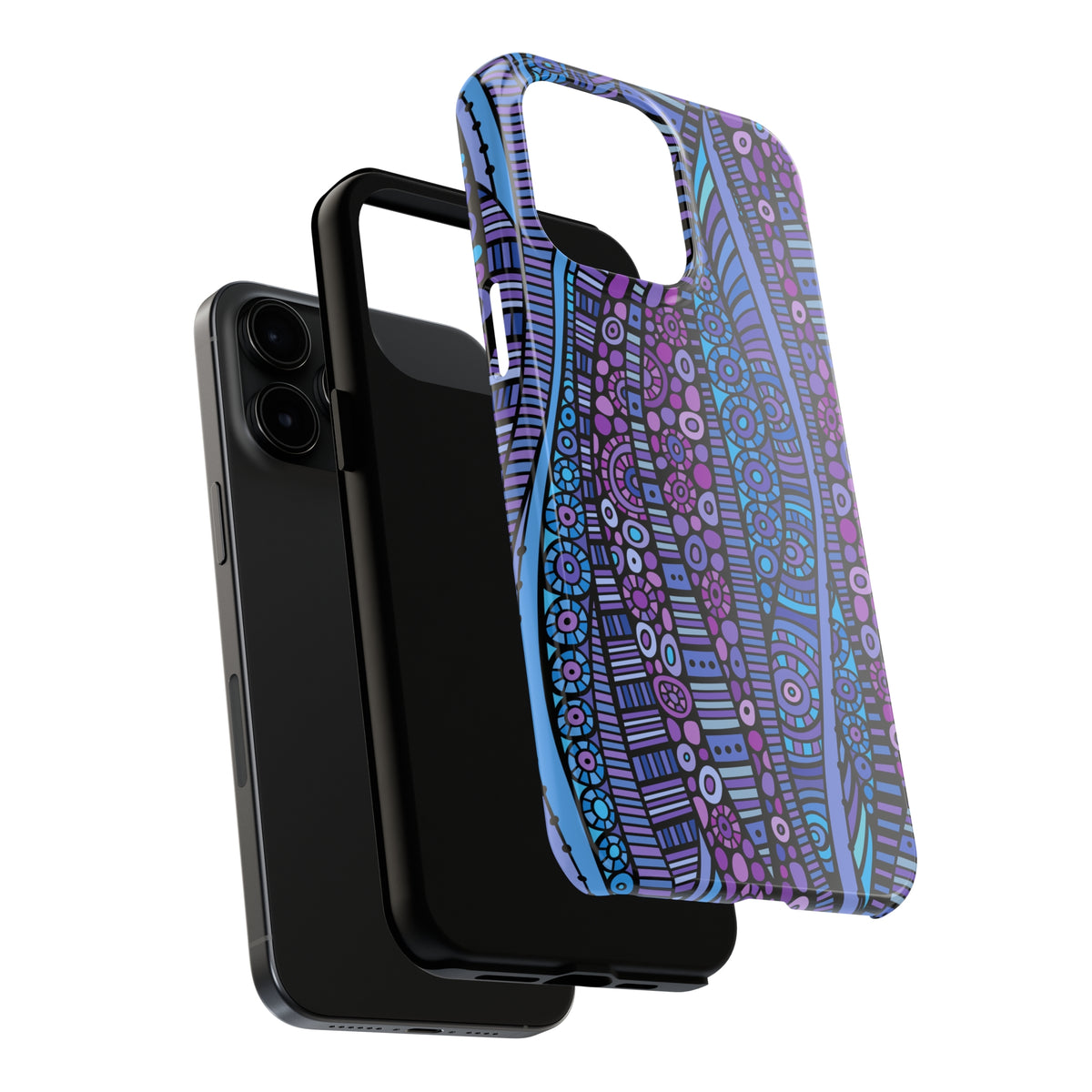 Purple Geometric Design iPhone 15 14 13 12 11 Case (all models) | Abstract Design | Tough Phone Case