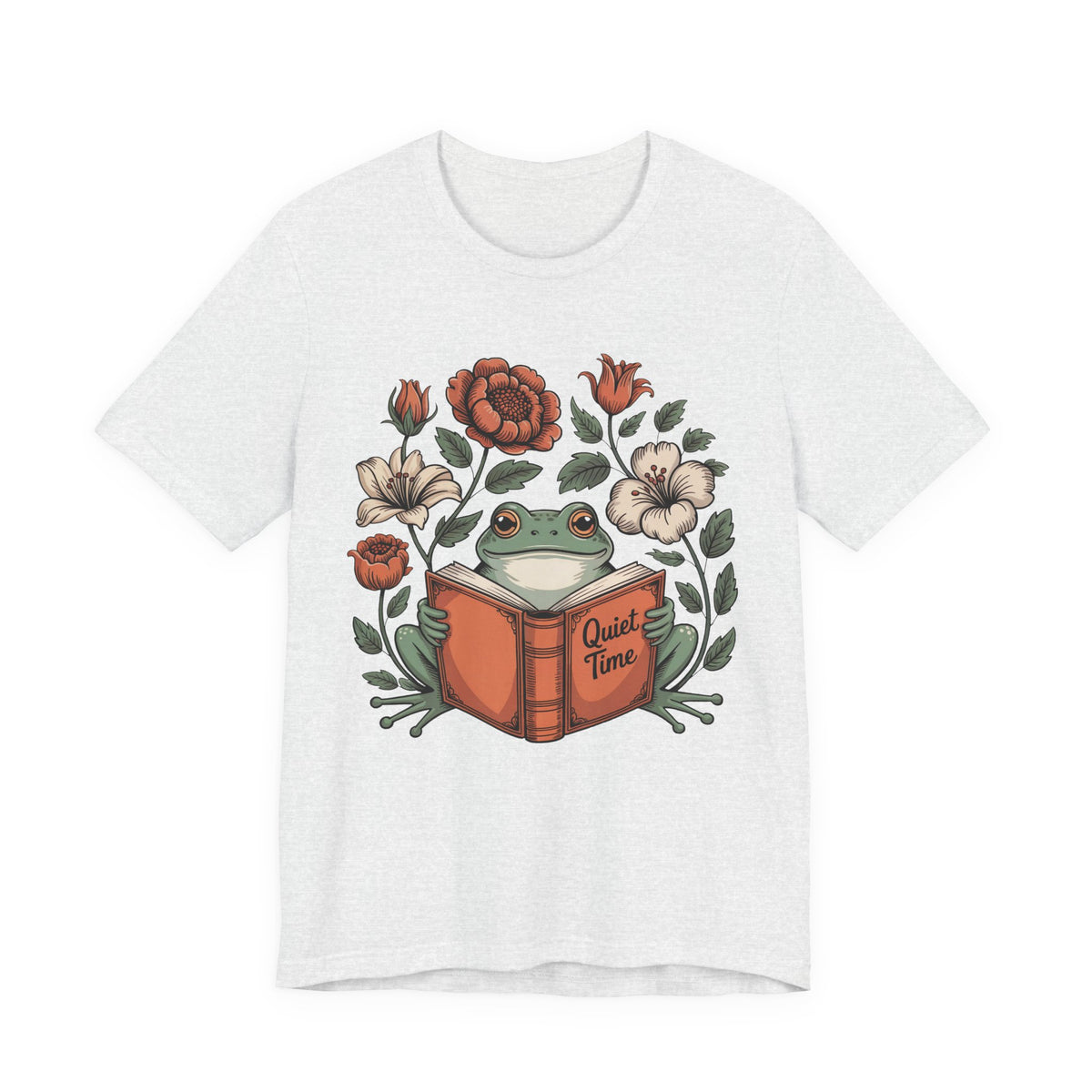 Cute Frog Bookish Shirt | William Morris Boho Reading Shirt | Unisex Jersey T-shirt