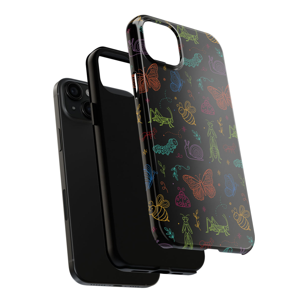 Pollinator Parade Tough Phone Case | Colorful Garden Insects Butterflies Case for iPhone & Samsung