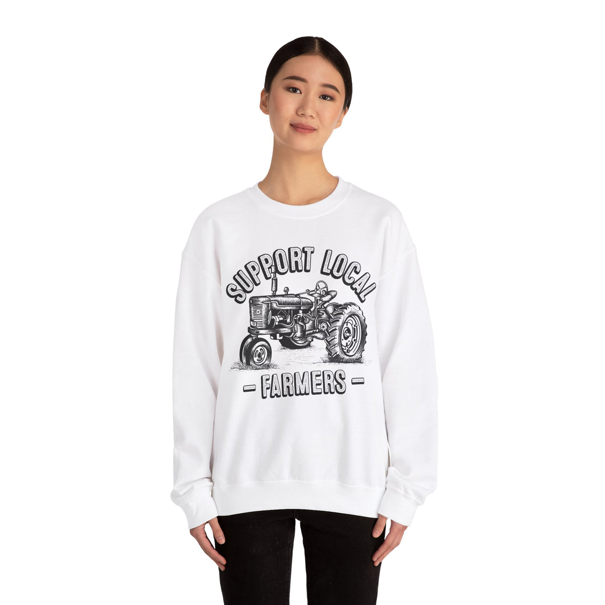 Support Local Farmers Farm To Table Shirt | Farm Girl Gift | Unisex Crewneck Sweatshirt