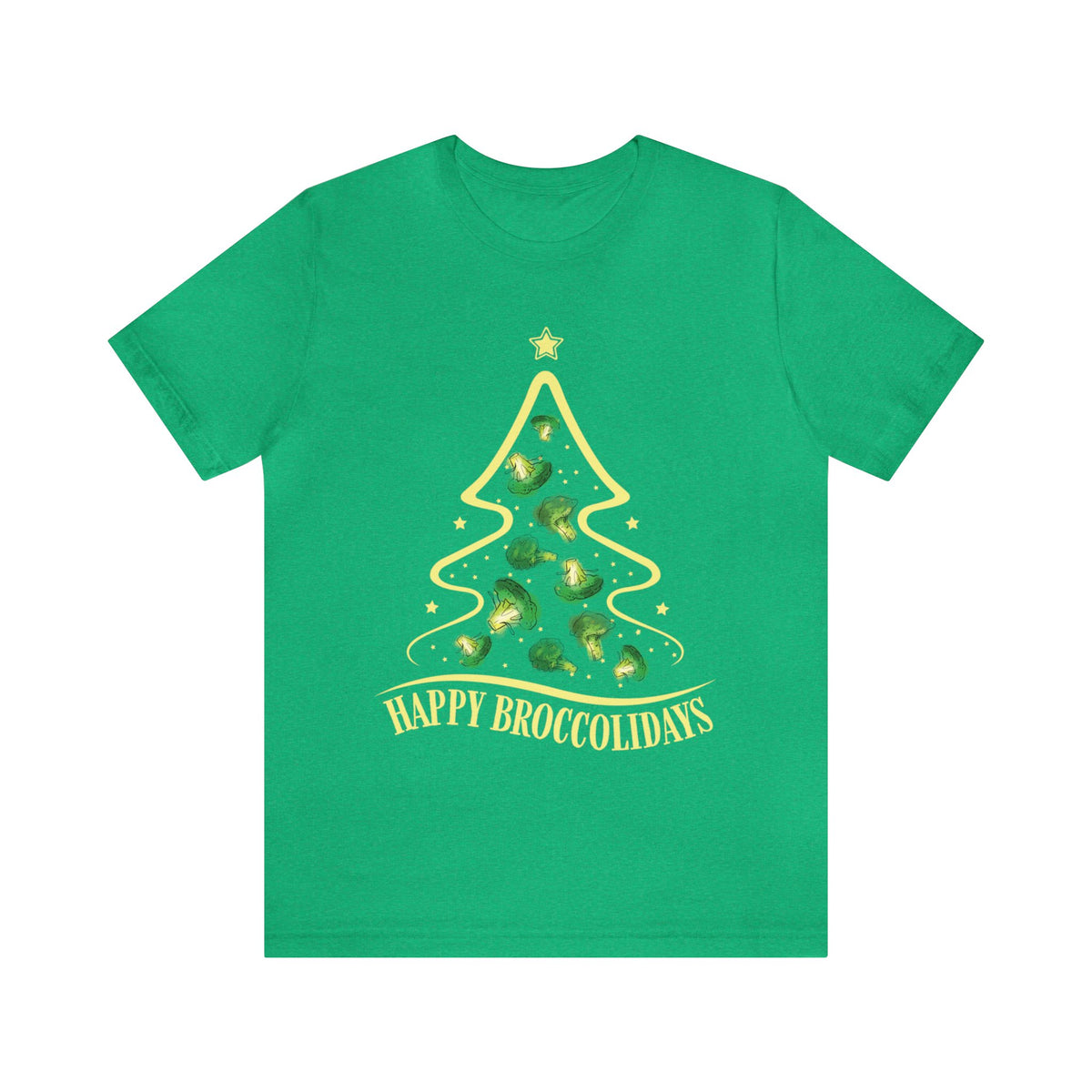 Happy Holiday Broccoli  Christmas Tree Shirt | Funny Broccoli Lover Vegan Gift | Unisex Jersey T-shirt