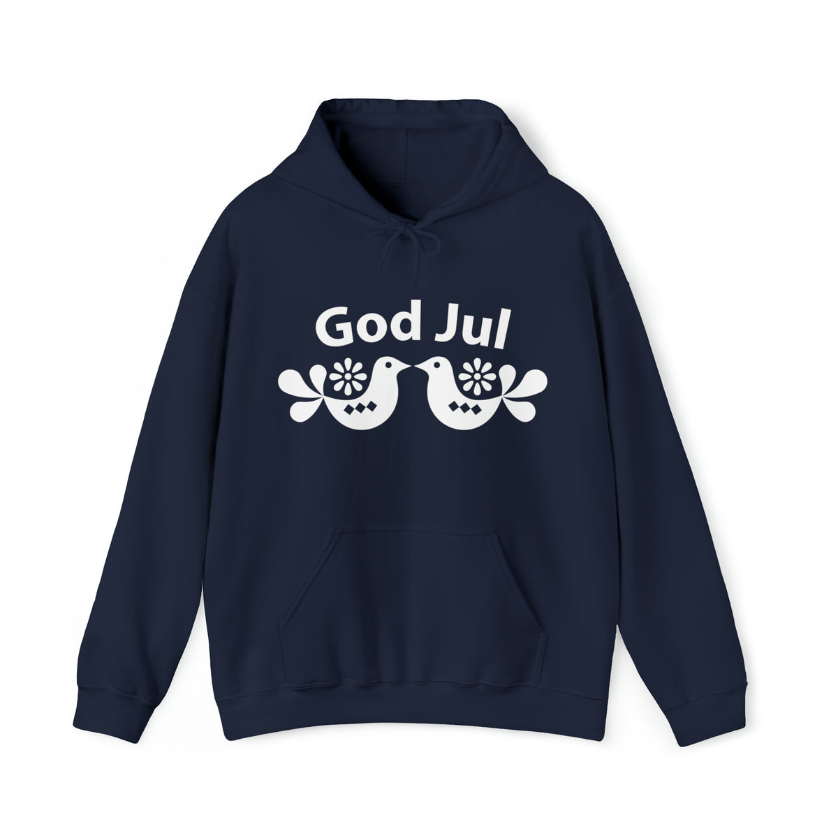 God Jul Swedish Christmas Folk Art Shirt | Scandi Nordic Christmas Gift | Unisex  Hooded Sweatshirt