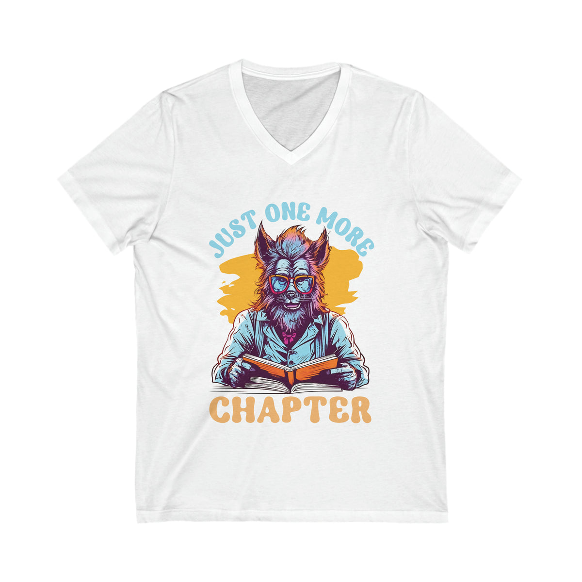 Just One More Chapter Werewolf Shirt | Halloween Book Shirt | Book Lover shirt | Book Lover Gift | Unisex Jersey V-neck T-shirt