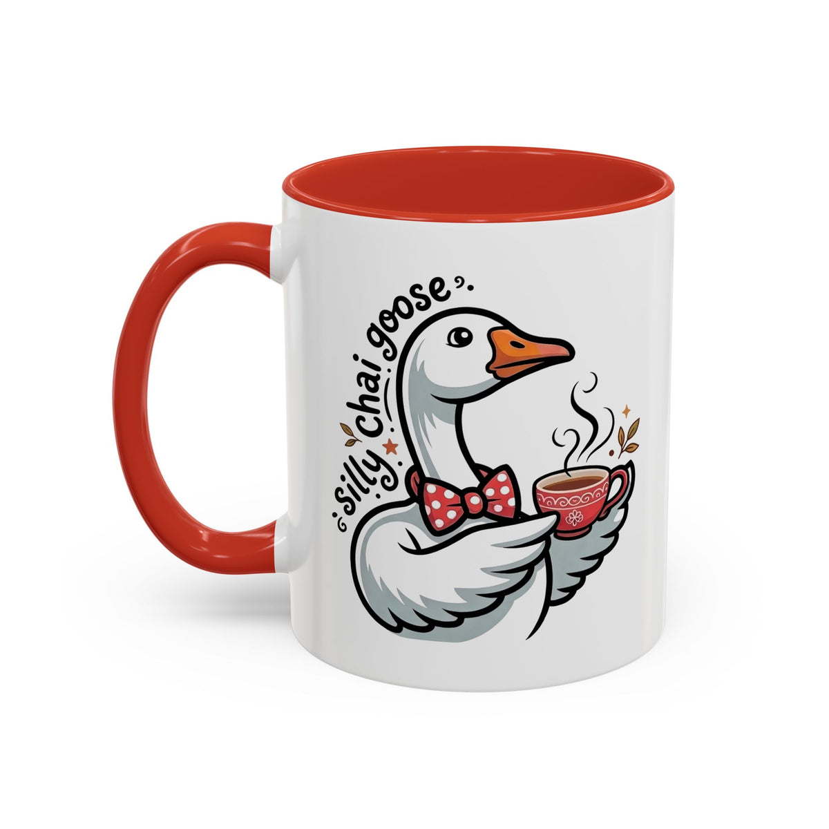Silly Chai Goose Accent Mug | Funny Goose Meme Coffee Cup | Chai Tea Lover Gift | 11oz 15oz Red Black Mug