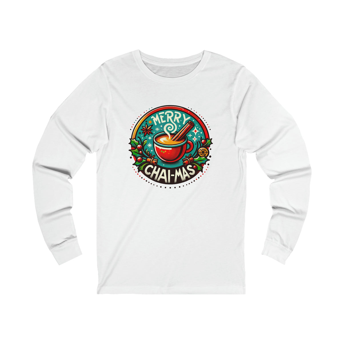 Merry Chai-mas Chai Lover Christmas Shirt | Chai Tea Gift | Christmas Chai | Unisex Jersey Long Sleeve T-shirt