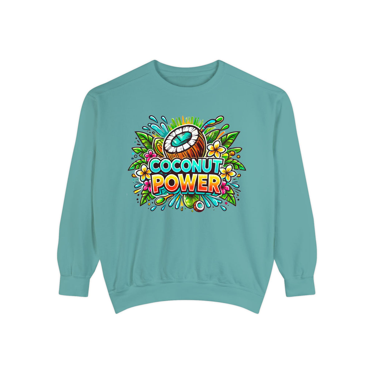 Coconut Power Beach Bum Shirt | Kamala Coconut Shirt |  Aesthetic Summer Shirt | Unisex Garment-Dyed Sweatshirt