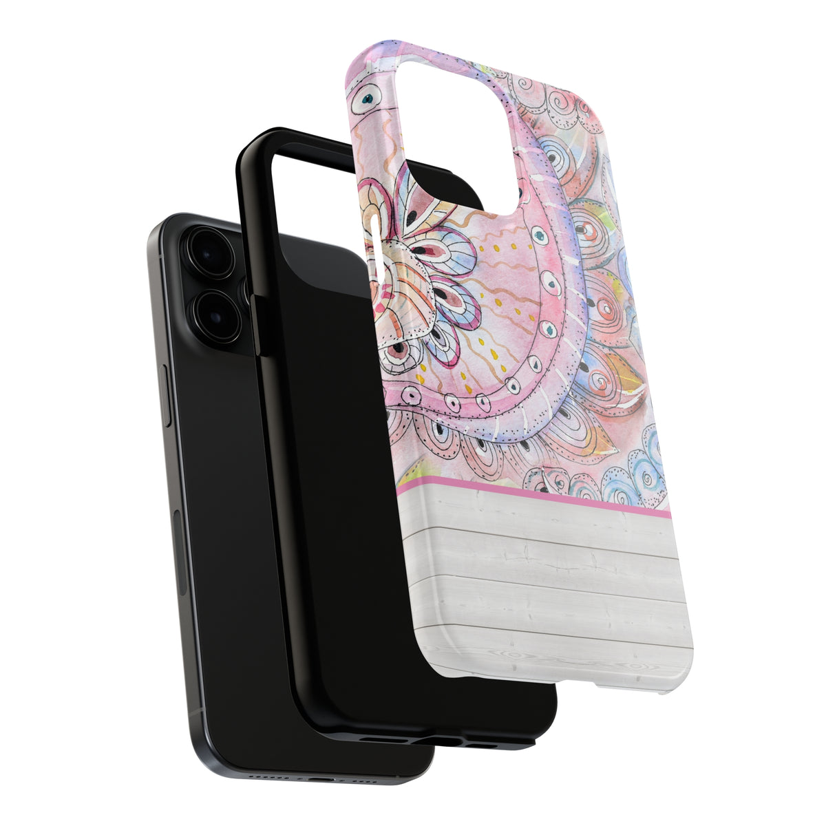 Pink Boho Mandala iPhone 15 Case | iPhone 11 12 13 14 15 Case | Yoga Lover Gift | Tough Phone Case
