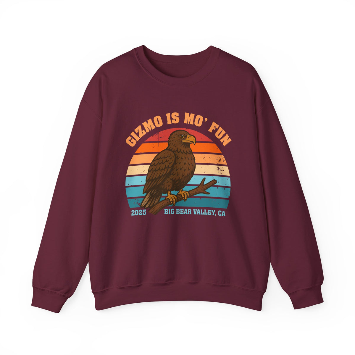 Gizmo Is Mo' Fun Big Bear Bald Eagle Shirt | Bird Lover Shirt | Nature Lover Gift | Big Bear California Shirt | Unisex Crewneck Sweatshirt