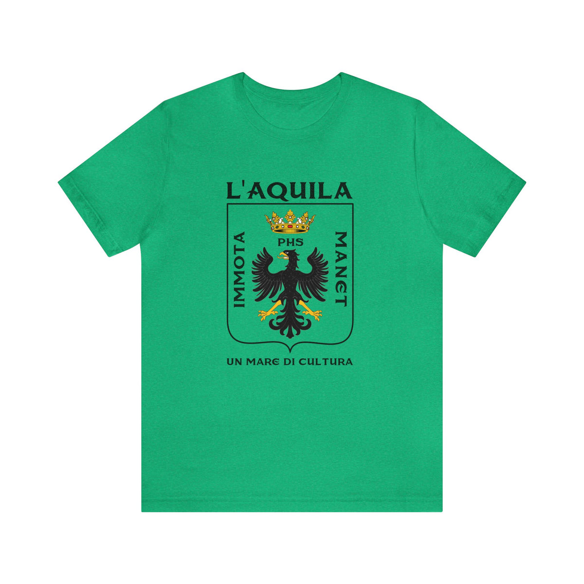 L'Aquila Italy Coat of Arms Shirt | Abruzzo Italian Travel Lover Gift || Bella Canvas Unisex Jersey T-shirt