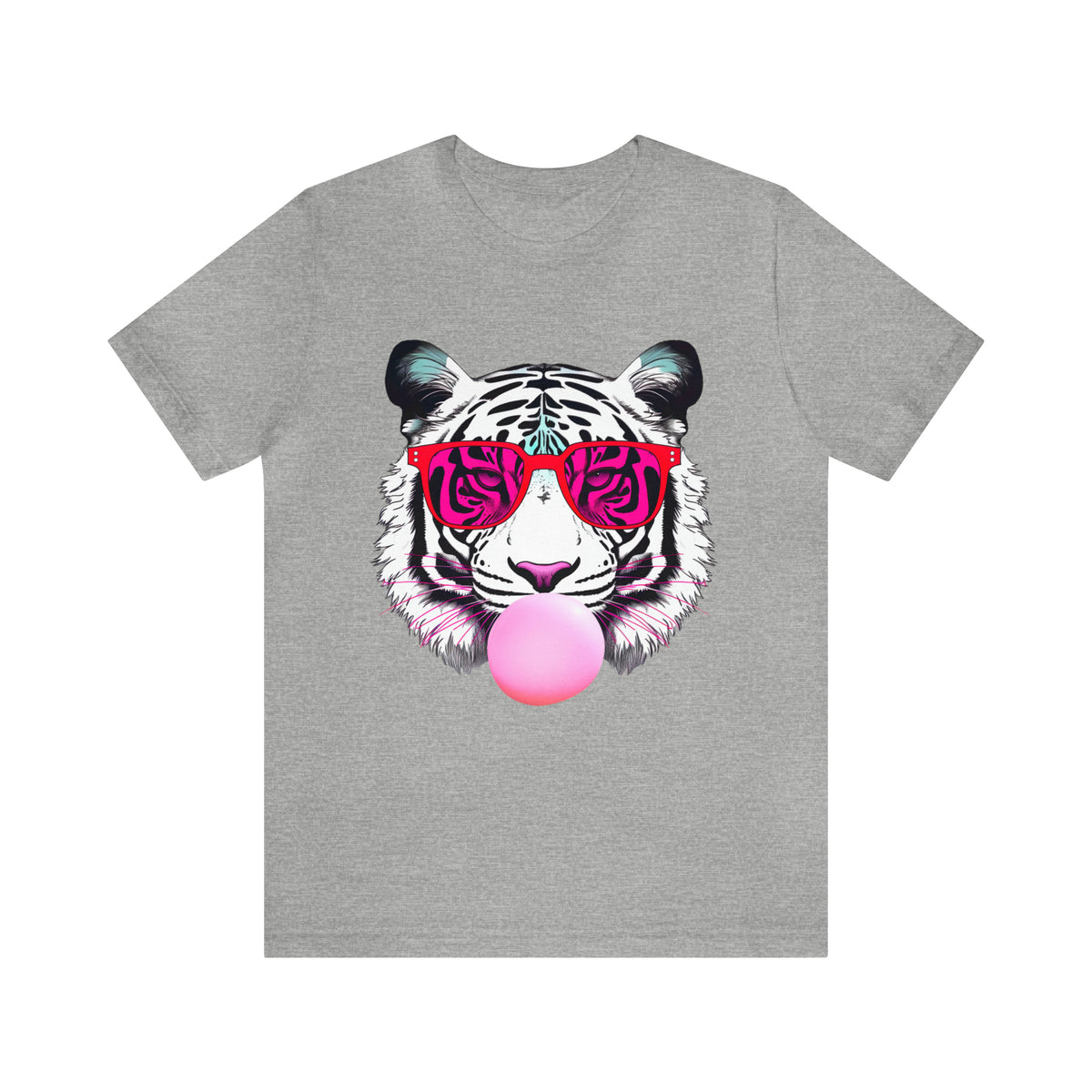 Bubblegum Pink Tiger Shirt | Tiger Face Shirt | Pop Art Shirt | Gift for Animal Lover Summer Shirt | Unisex Jersey T-shirt