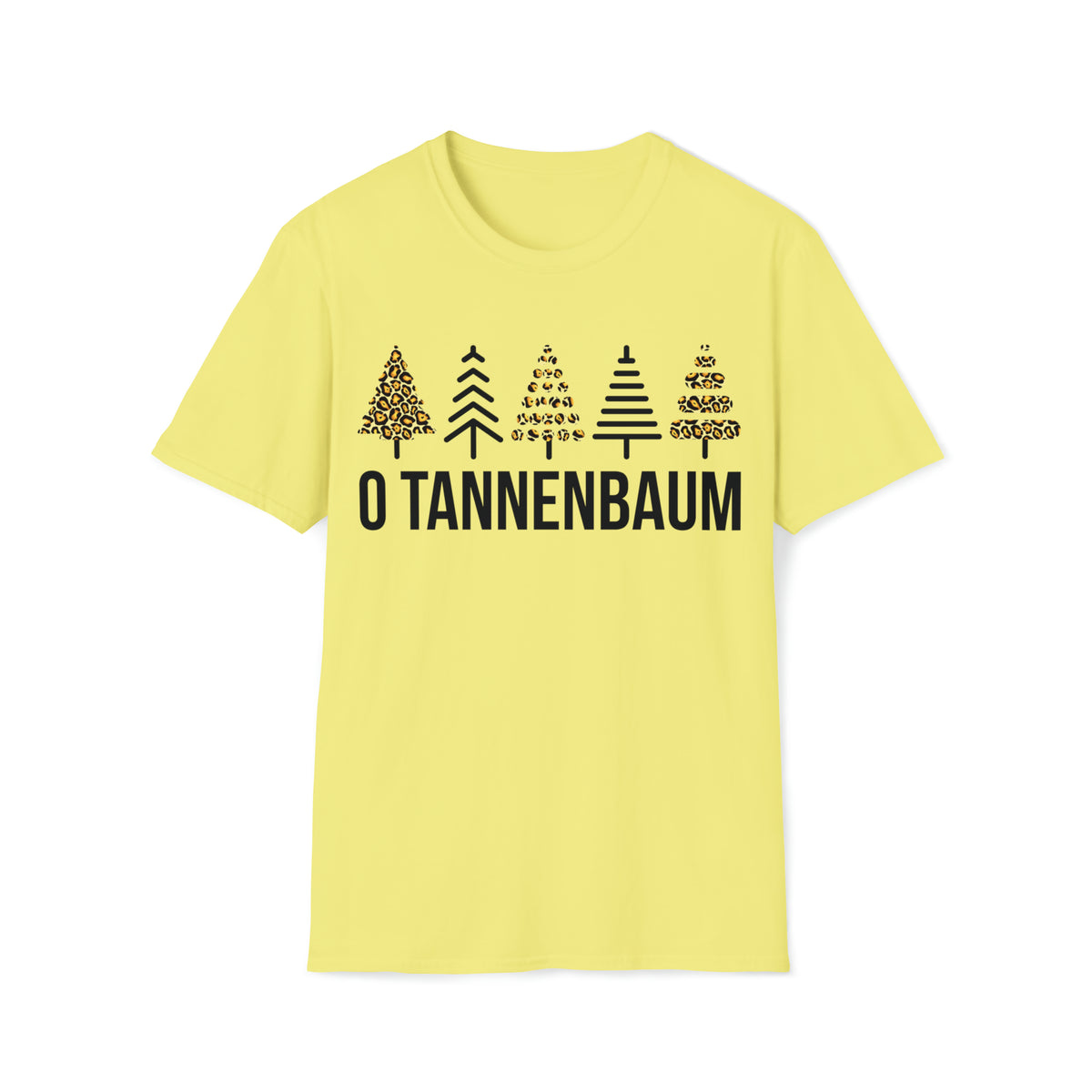 Tannenbaum Leopard Print Christmas Tree Shirt | German Christmas Gift | Unisex Softstyle T-Shirt