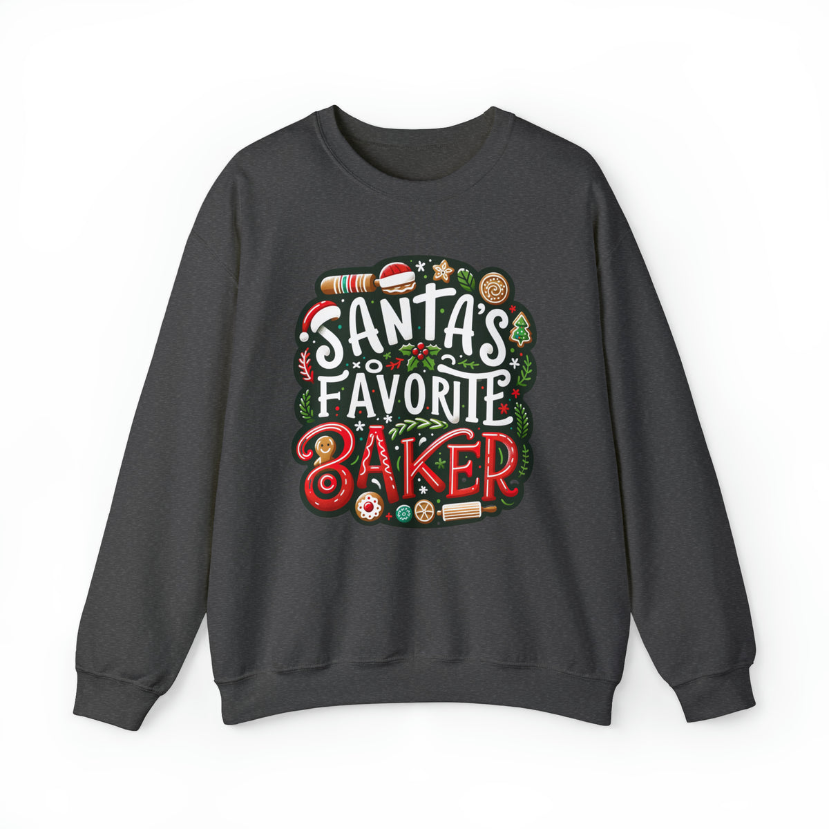 Santa's Favorite Baker Christmas Baking Shirt | Cute Baker Gift | | Unisex  Crewneck Sweatshirt