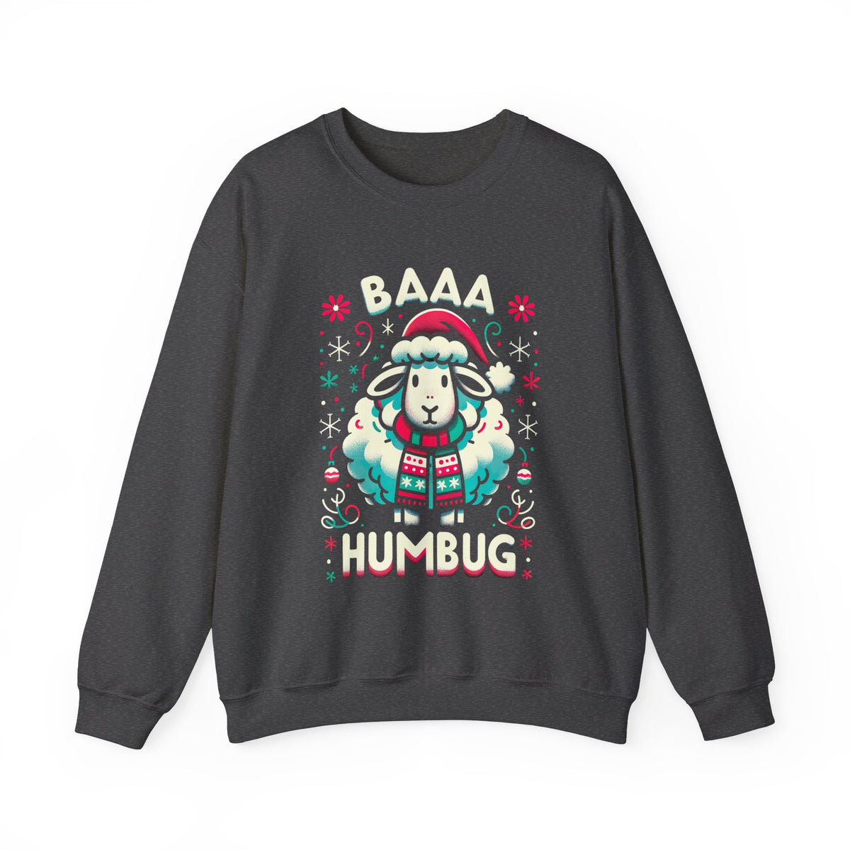 Baaa Humbug Cute Sheep Christmas Sweatshirt | Funny Bah Humbug Christmas Gift | Unisex Crewneck Sweatshirt