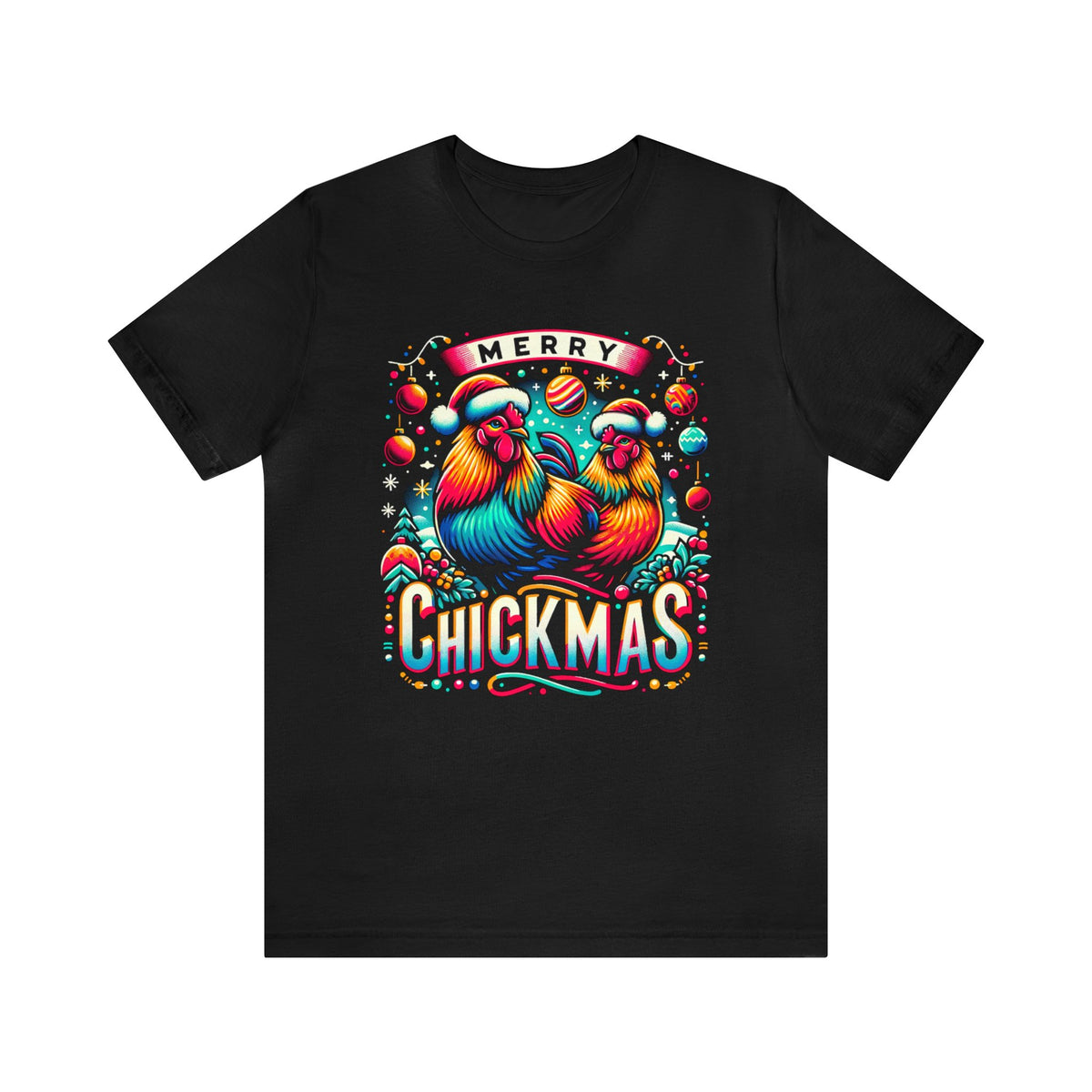 Merry Chickmas Christmas Chicken Shirt | Farm Life Chicken Farmer Gift | Unisex Jersey T-shirt