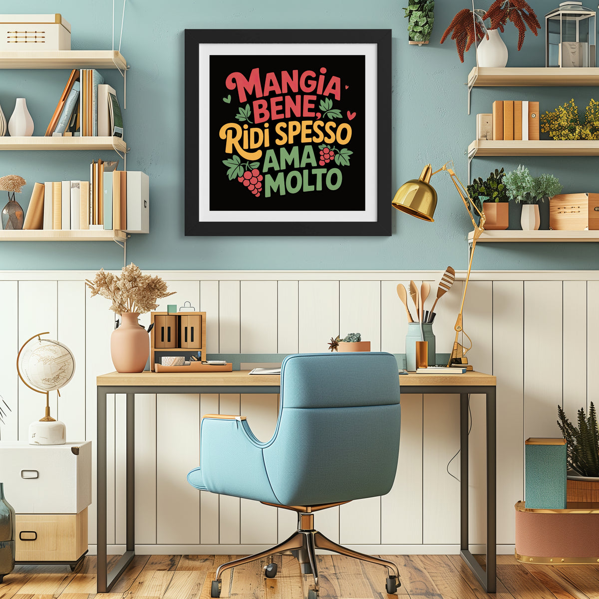 Mangia Bene Italian Saying Wall Art, Italian Food Lover Gift, Italy Travel Lover Matte Art Print