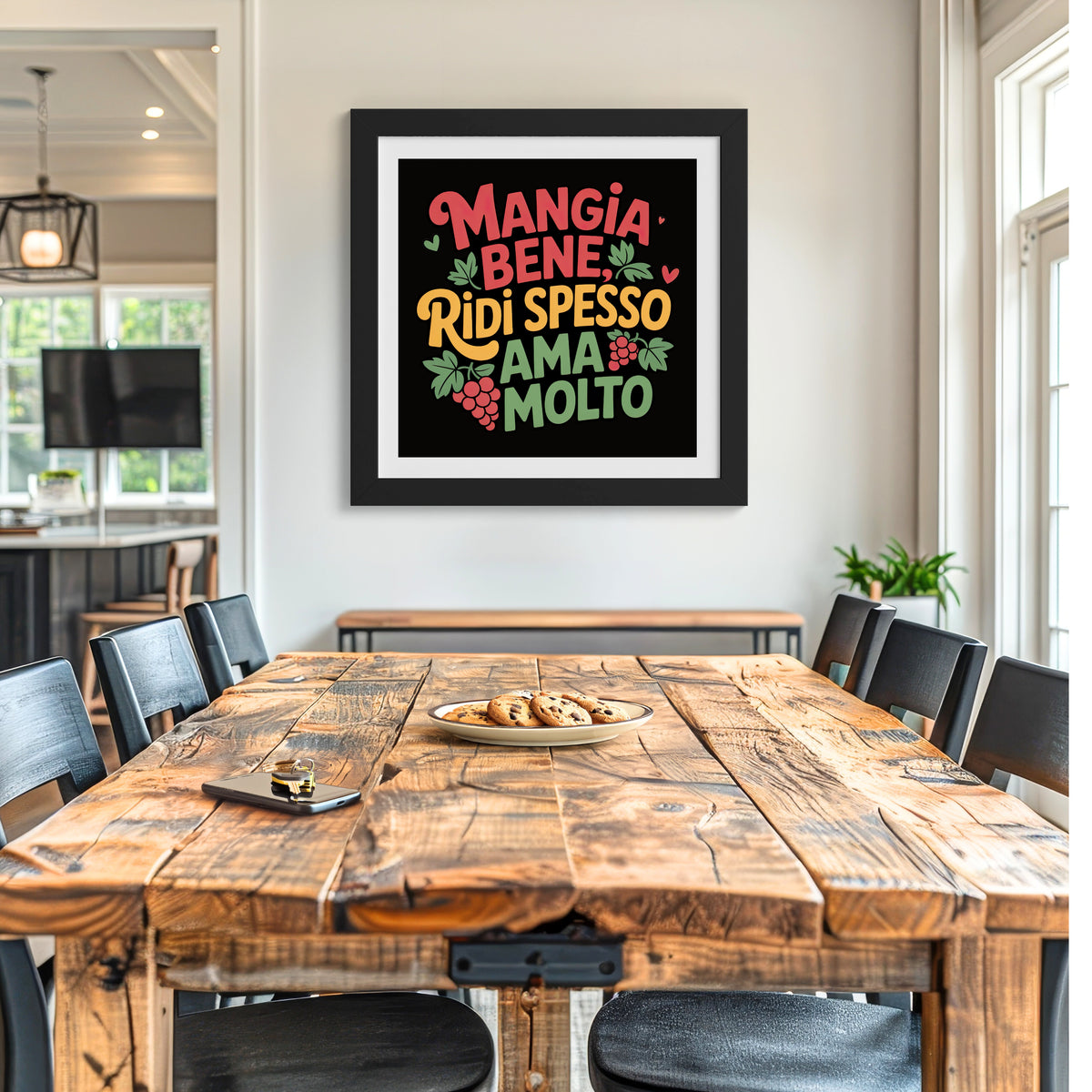 Mangia Bene Italian Saying Wall Art, Italian Food Lover Gift, Italy Travel Lover Matte Art Print
