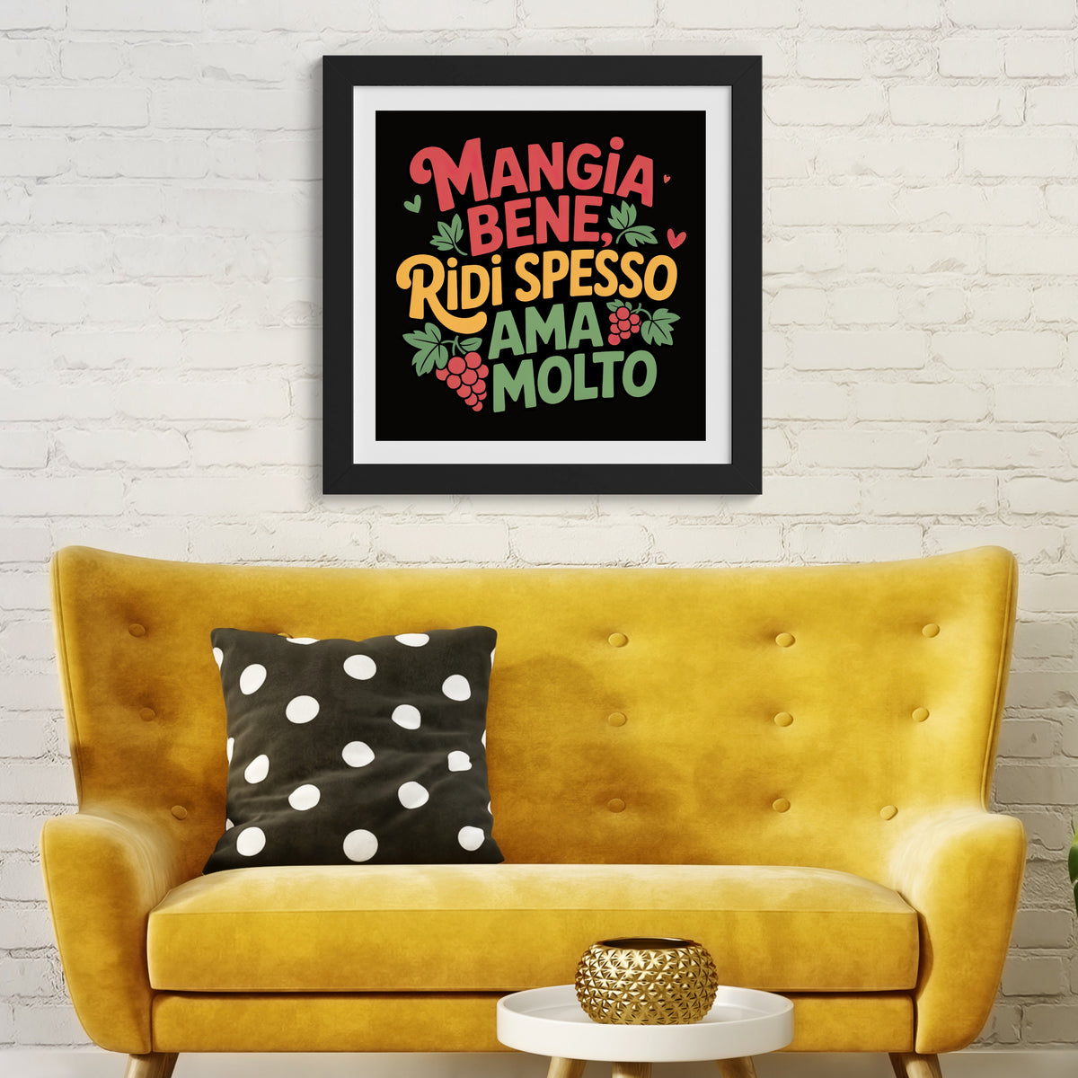 Mangia Bene Italian Saying Wall Art, Italian Food Lover Gift, Italy Travel Lover Matte Art Print