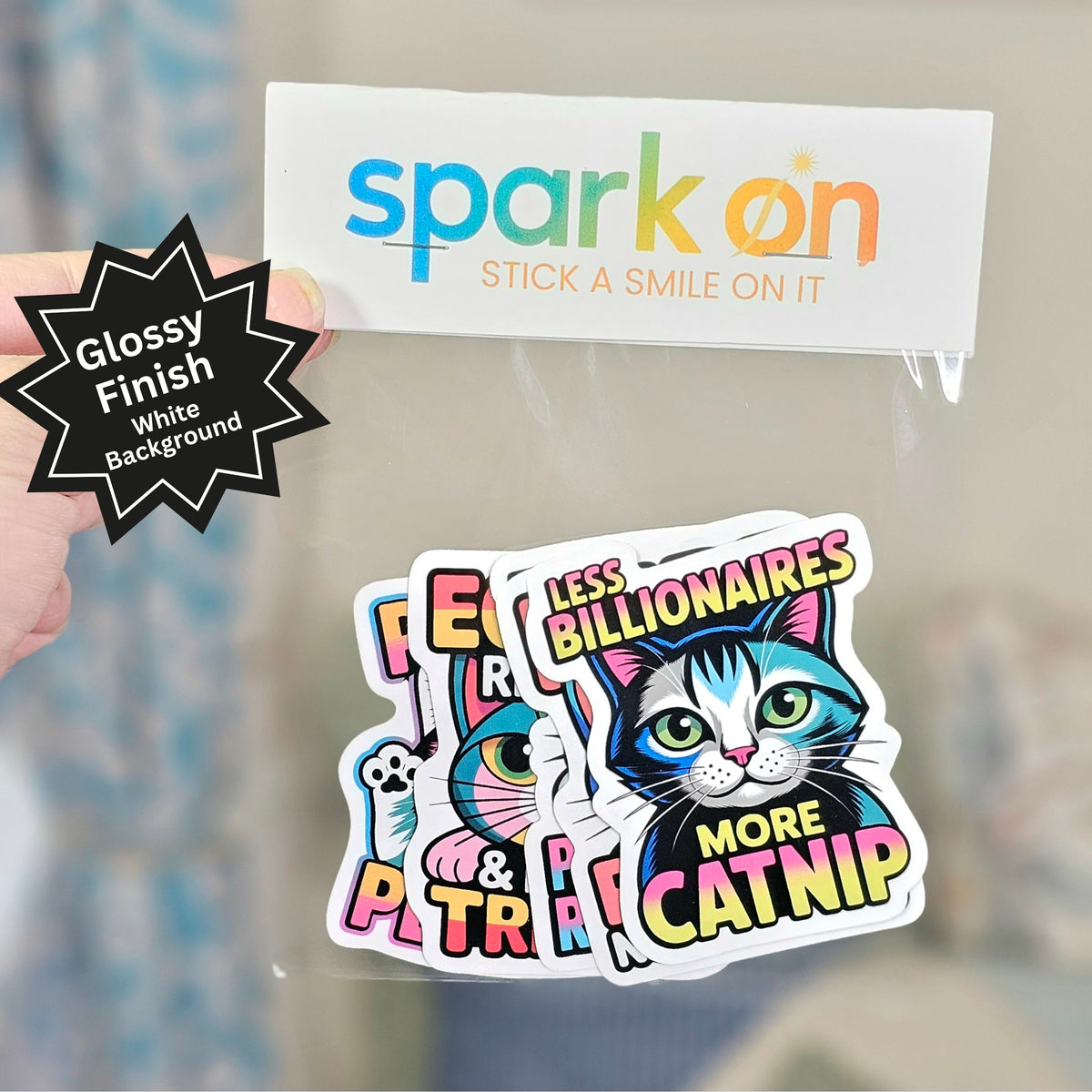 Anti Billionaire Progressive Cat Stickers | Anti Trump Stickers Set of 5 | Stocking Stuffers