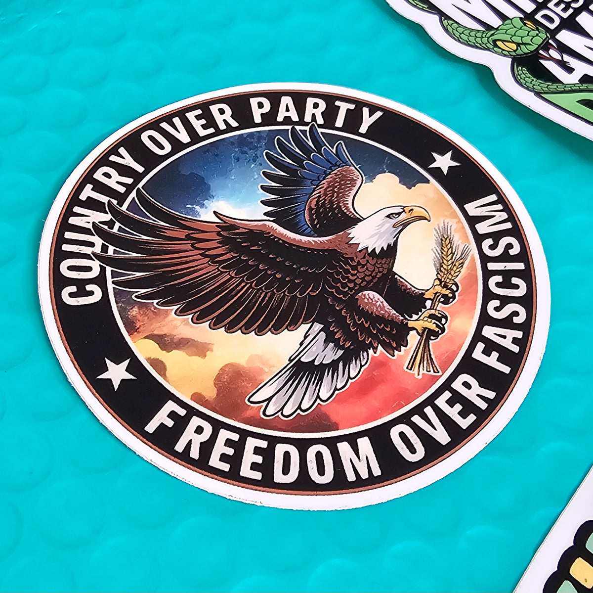 Anti Trump Political Stickers | Pro Democracy Stickers Set of 6 | Stocking Stuffers