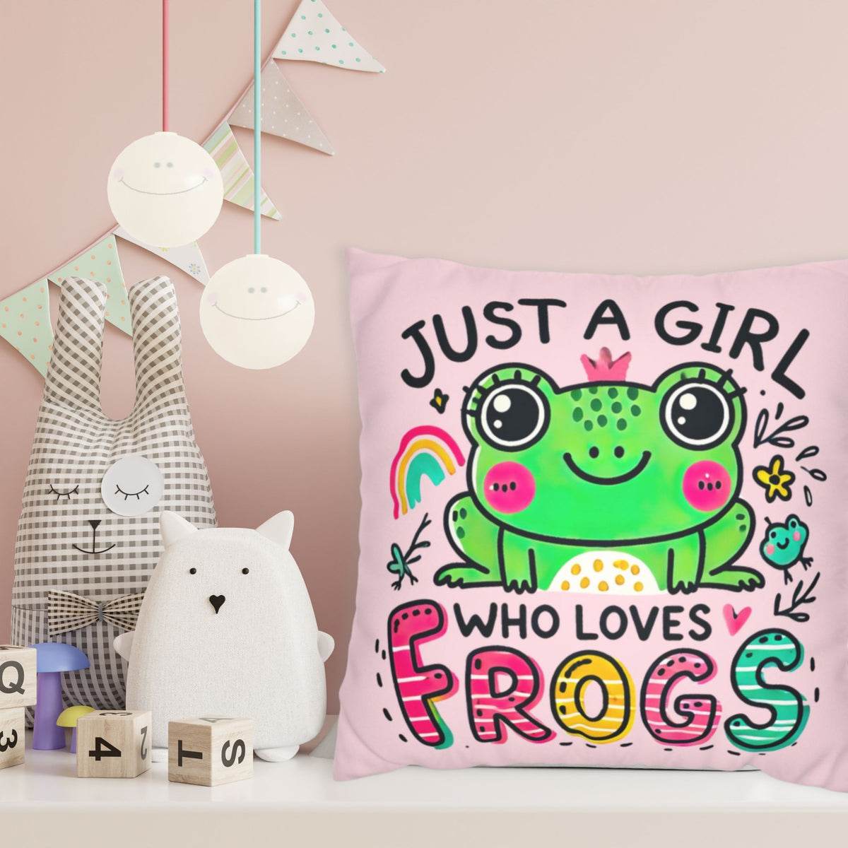 Just A Girl Who Loves Frogs Cute Frog Pillowcase |