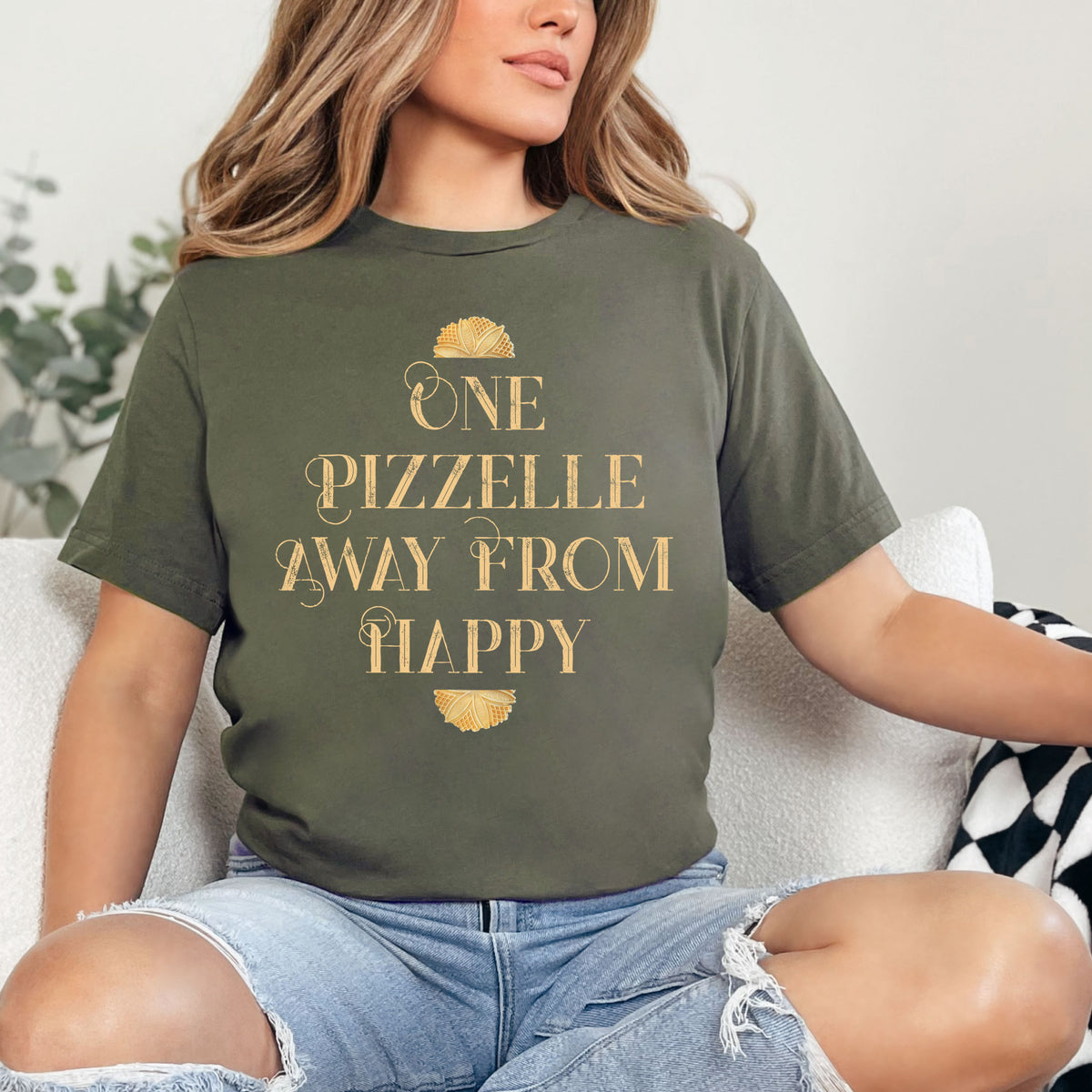 One Pizzelle Away From Happy Italian Christmas Shirt | Pizzelle Cookie T-shirt | Italy Lover Baking Gift