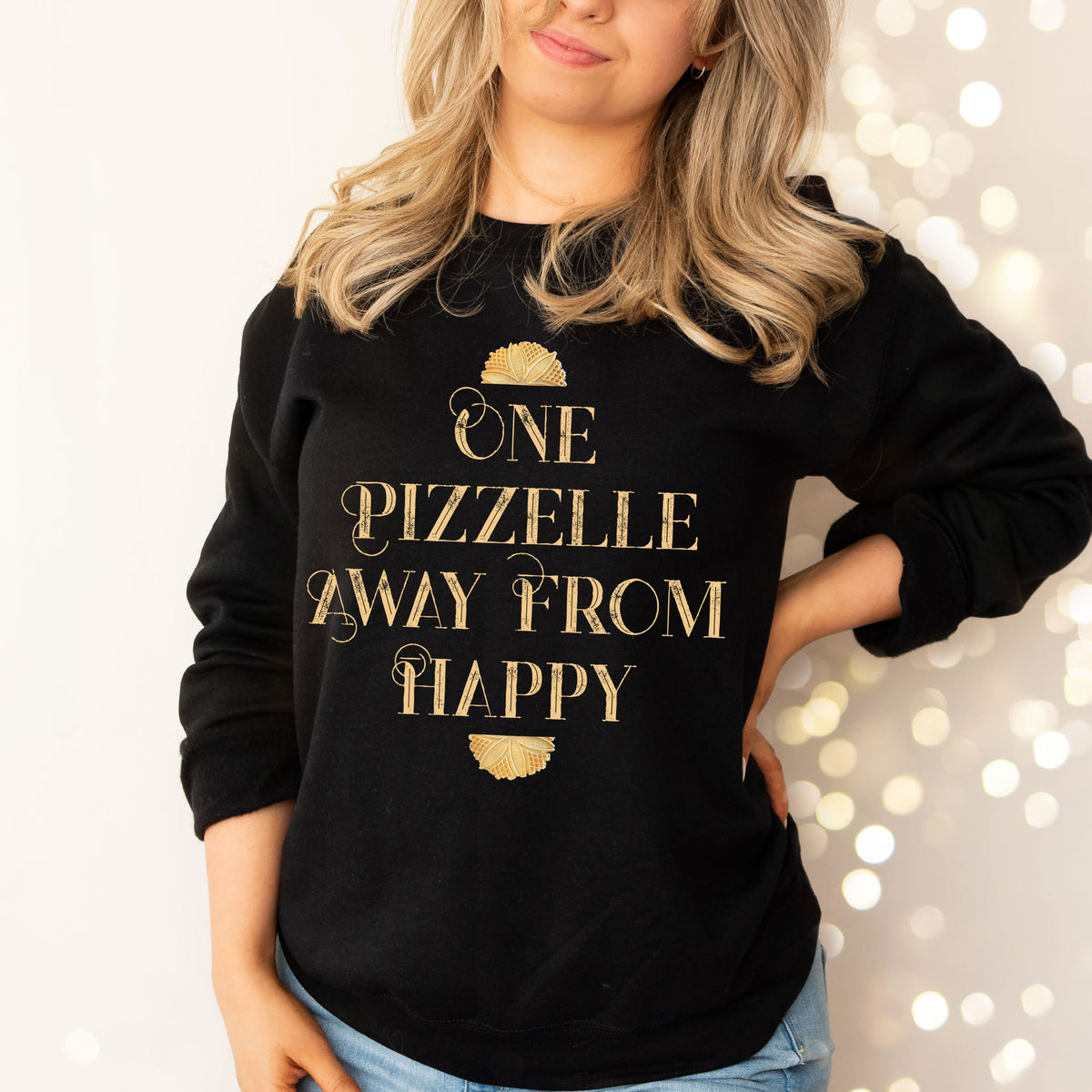 One Pizzelle Away From Happy Italian Christmas Shirt| Pizzelle Cookie Sweatshirt | Italy Lover Baking Gift
