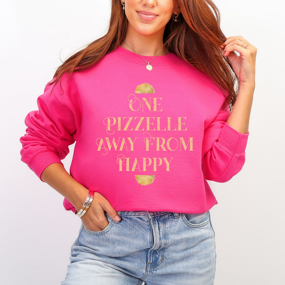 One Pizzelle Away From Happy Italian Christmas Shirt| Pizzelle Cookie Sweatshirt | Italy Lover Baking Gift