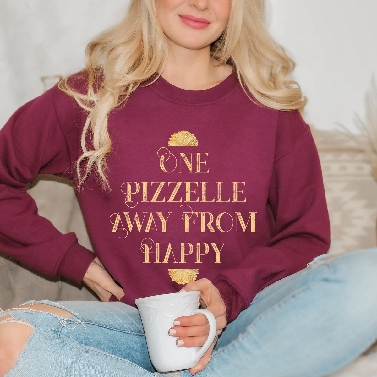 One Pizzelle Away From Happy Italian Christmas Shirt| Pizzelle Cookie Sweatshirt | Italy Lover Baking Gift