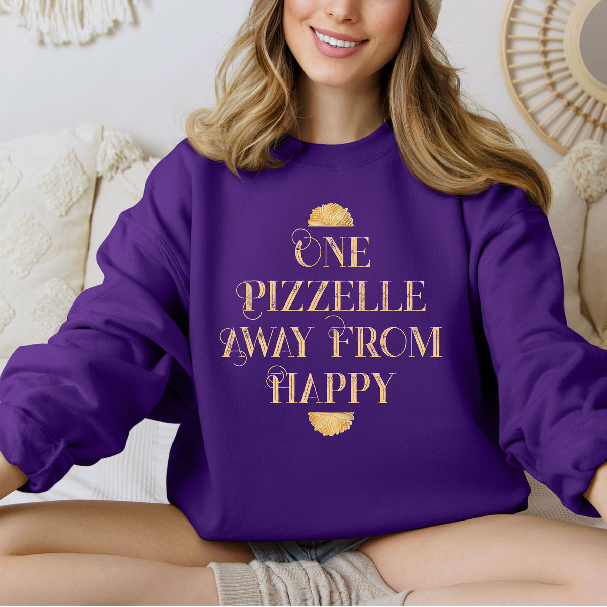 One Pizzelle Away From Happy Italian Christmas Shirt| Pizzelle Cookie Sweatshirt | Italy Lover Baking Gift