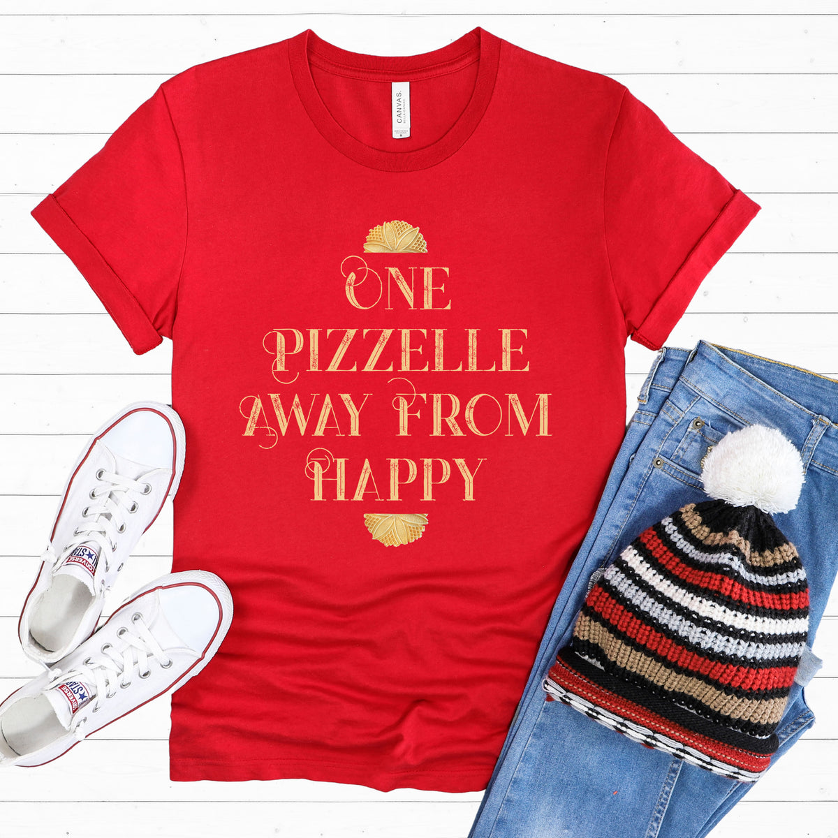 One Pizzelle Away From Happy Italian Christmas Shirt | Pizzelle Cookie T-shirt | Italy Lover Baking Gift