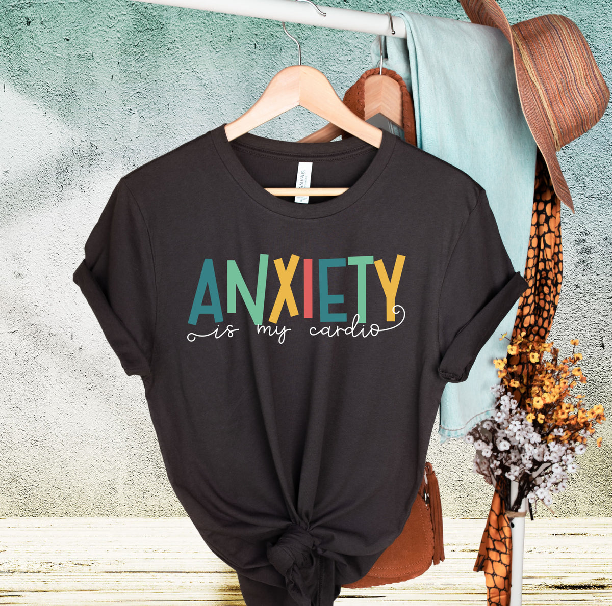 Anxiety Is My Cardio Anxiety Shirt | Funny Mental Health Shirt | Counselor Shirt | Gift For Her | Unisex Jersey T-shirt