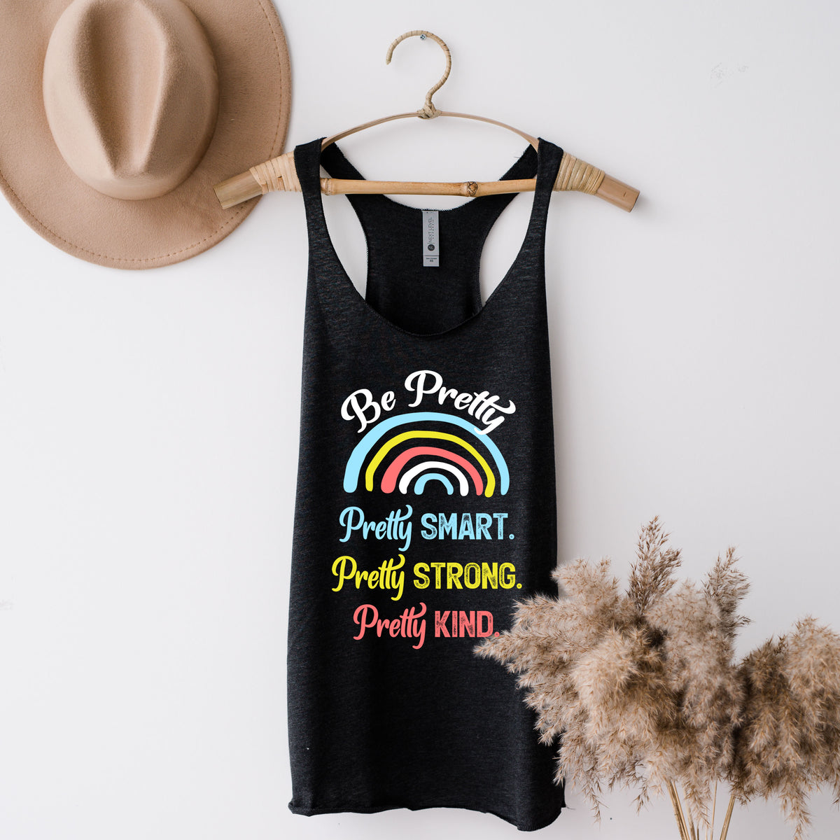 Be Pretty School Counselor Psychology Shirt  | Vintage Black Racerback Tank Top