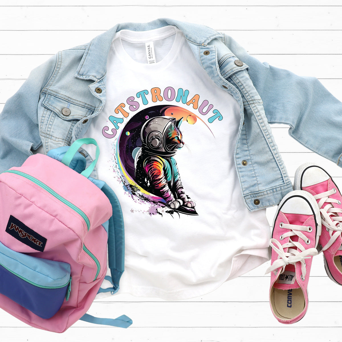 Catstronaut Funny Cat Shirt |Astronaut Shirt  | White T-shirt