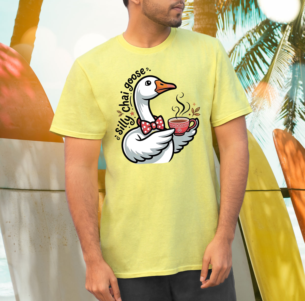 Chai Silly Goose T-shirt | Soft Style Funny Tea Meme Shirt | Cute Chai Tea Lover Gift