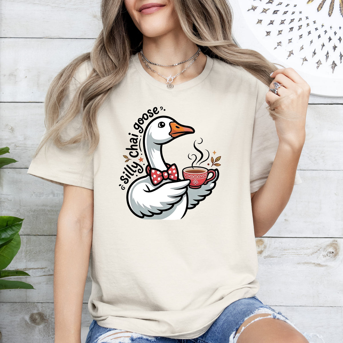 Chai Silly Goose T-shirt | Soft Style Funny Tea Meme Shirt | Cute Chai Tea Lover Gift
