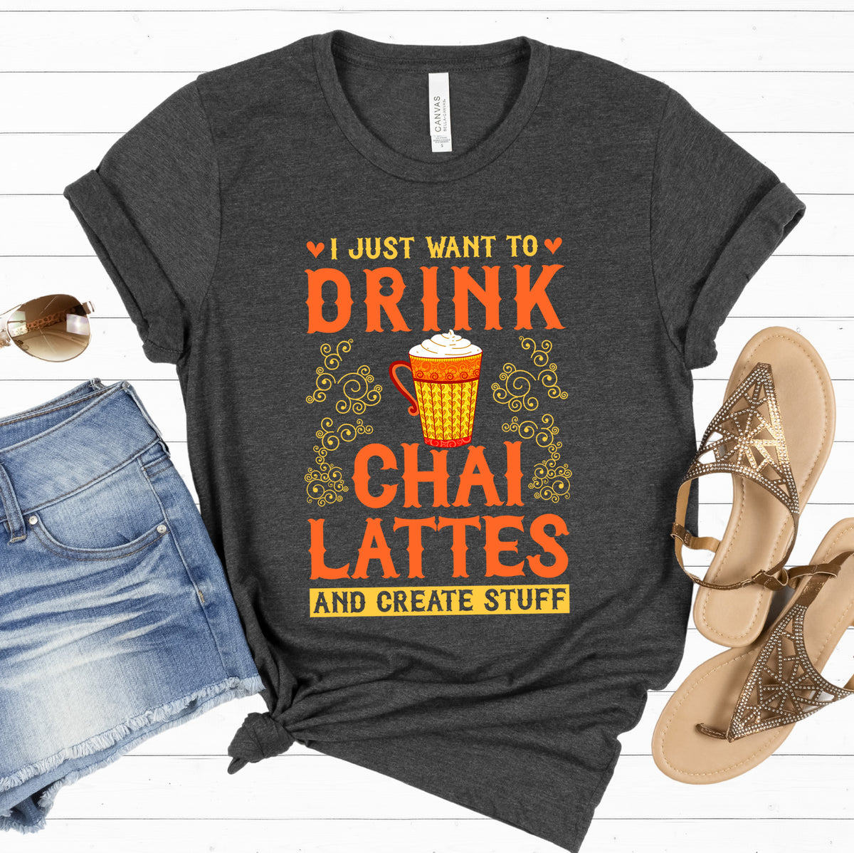 Chai Latte Chai Tea Shirt | Artist Shirt | Crafter Artist Gift | Chai Lover Tea Gift for Her | Unisex Jersey T-shirt