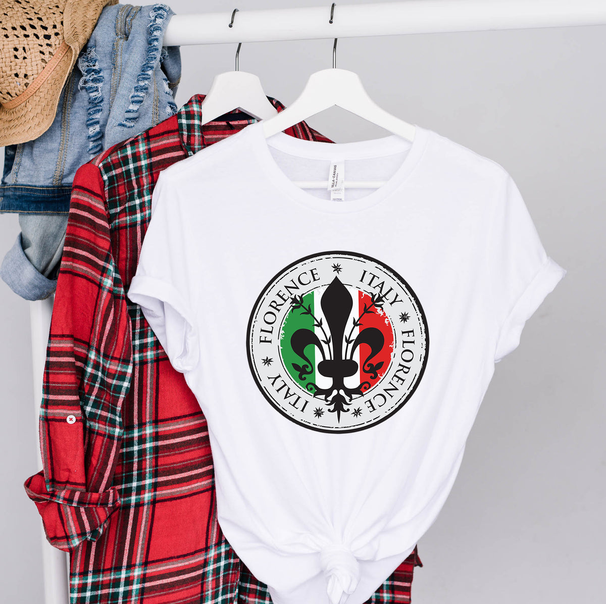 Florence Italy Fleur de Lis Shirt | White Unisex Jersey T-shirt