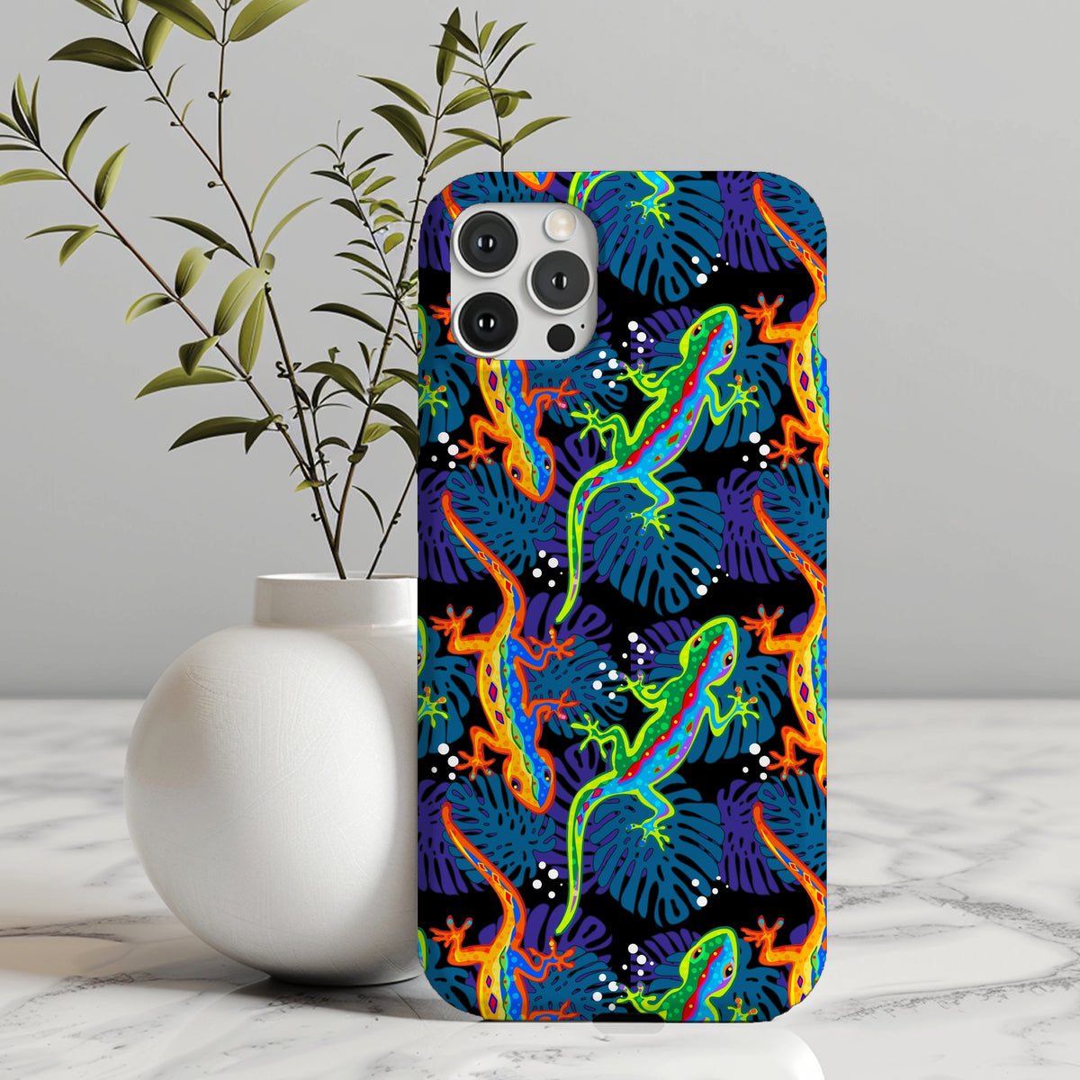 Gecko Lizard Print iPhone 15 14 13 12 11 Case (all models)