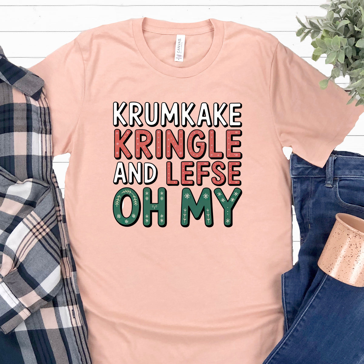 Krumkake Kringle Lefse Minnesota Shirt  | Heather Peach Soft Unisex Jersey T-shirt